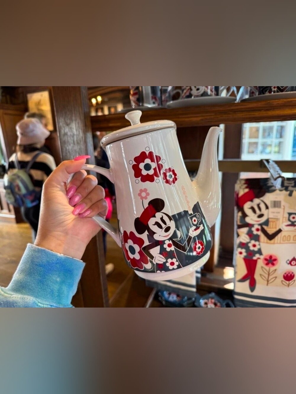 Disney Parks Union Jack Minnie Mouse M Collection Teapot